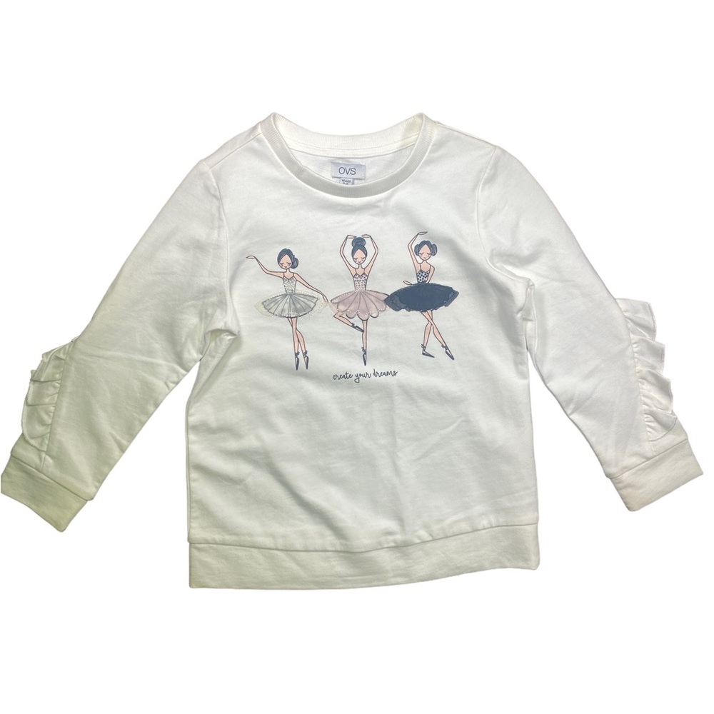 OVS SWEATSHIRT BALLERINA FOR GIRLS SIZE 3-4